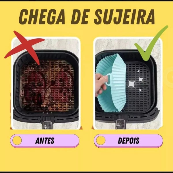 Cestos Forma De Silicone Air Fryer 15cm Antiaderente