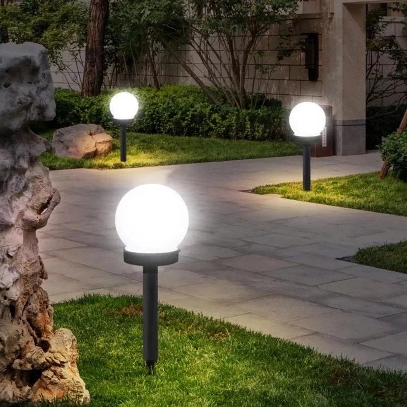 Luz Solar em LED Redonda para Jardim