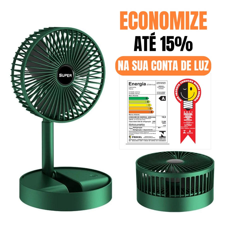 Mini Ventilador Portátil Silencioso Inteligente