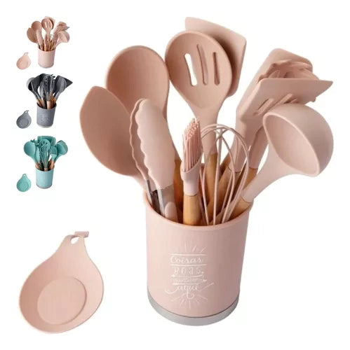 Kit de Utensílios em Silicone com 12 Peças