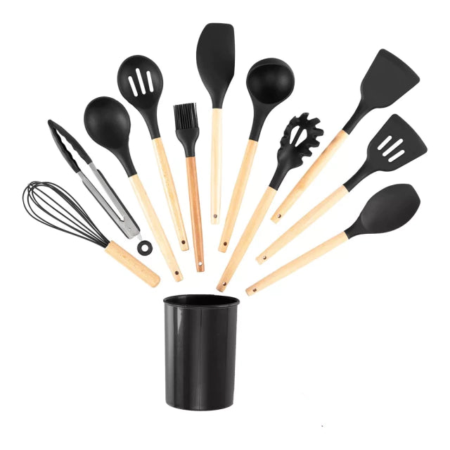 Kit de Utensílios em Silicone com 12 Peças